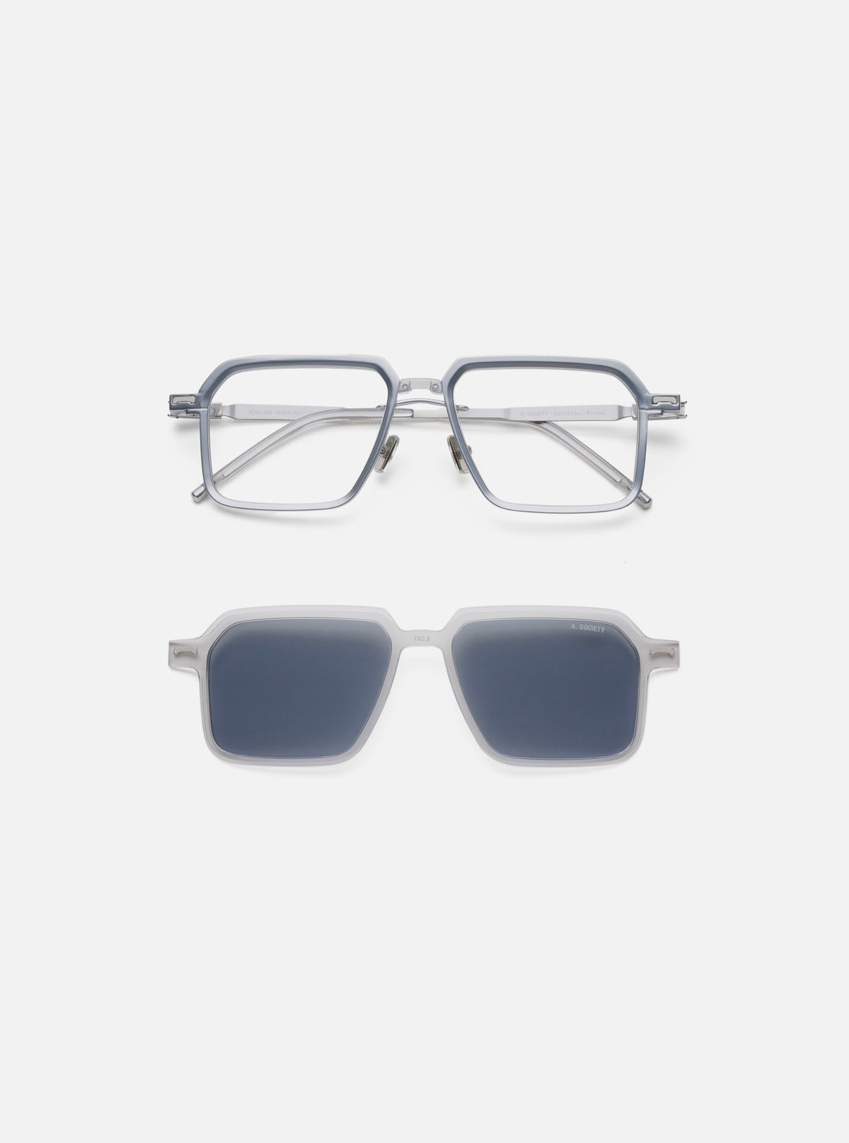 A. SOCIETY x Universal Works Silver/Grey Kowloon Eyewear