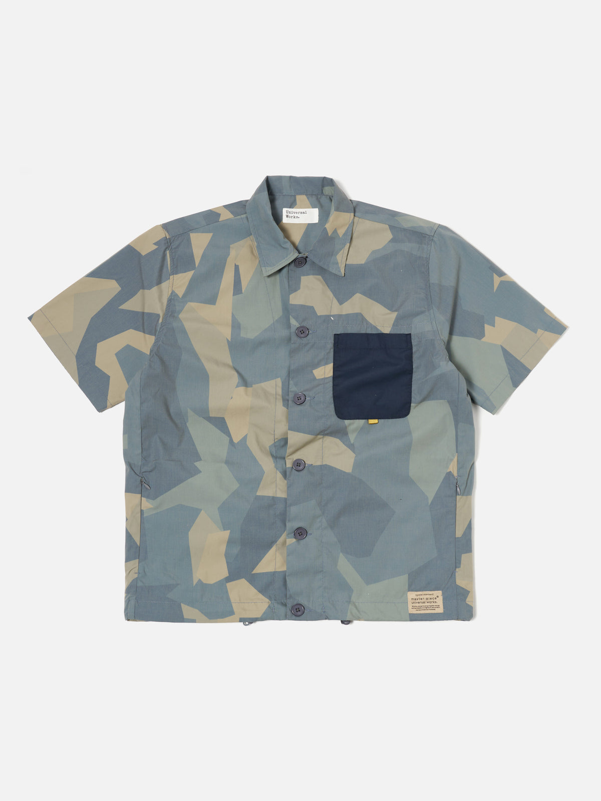 master-piece x Universal Works Blue Camo Printed Recycled Polytech Tech Overshirt