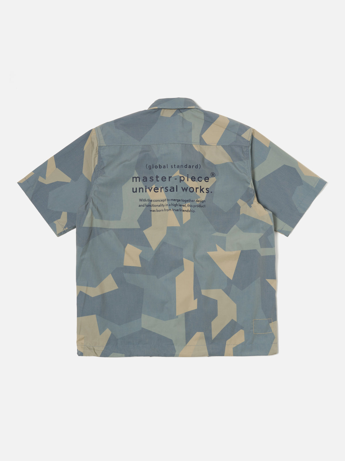 master-piece x Universal Works Blue Camo Printed Recycled Polytech Tech Overshirt