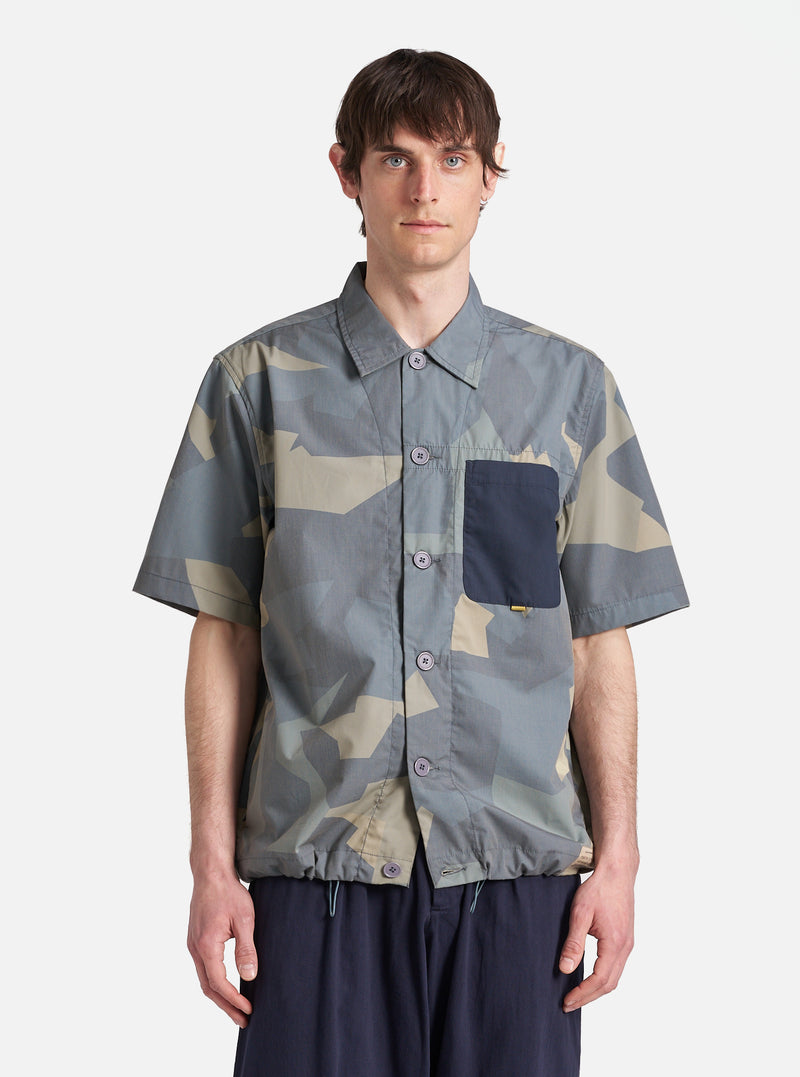 master-piece x Universal Works Blue Camo Printed Recycled Polytech Tech Overshirt