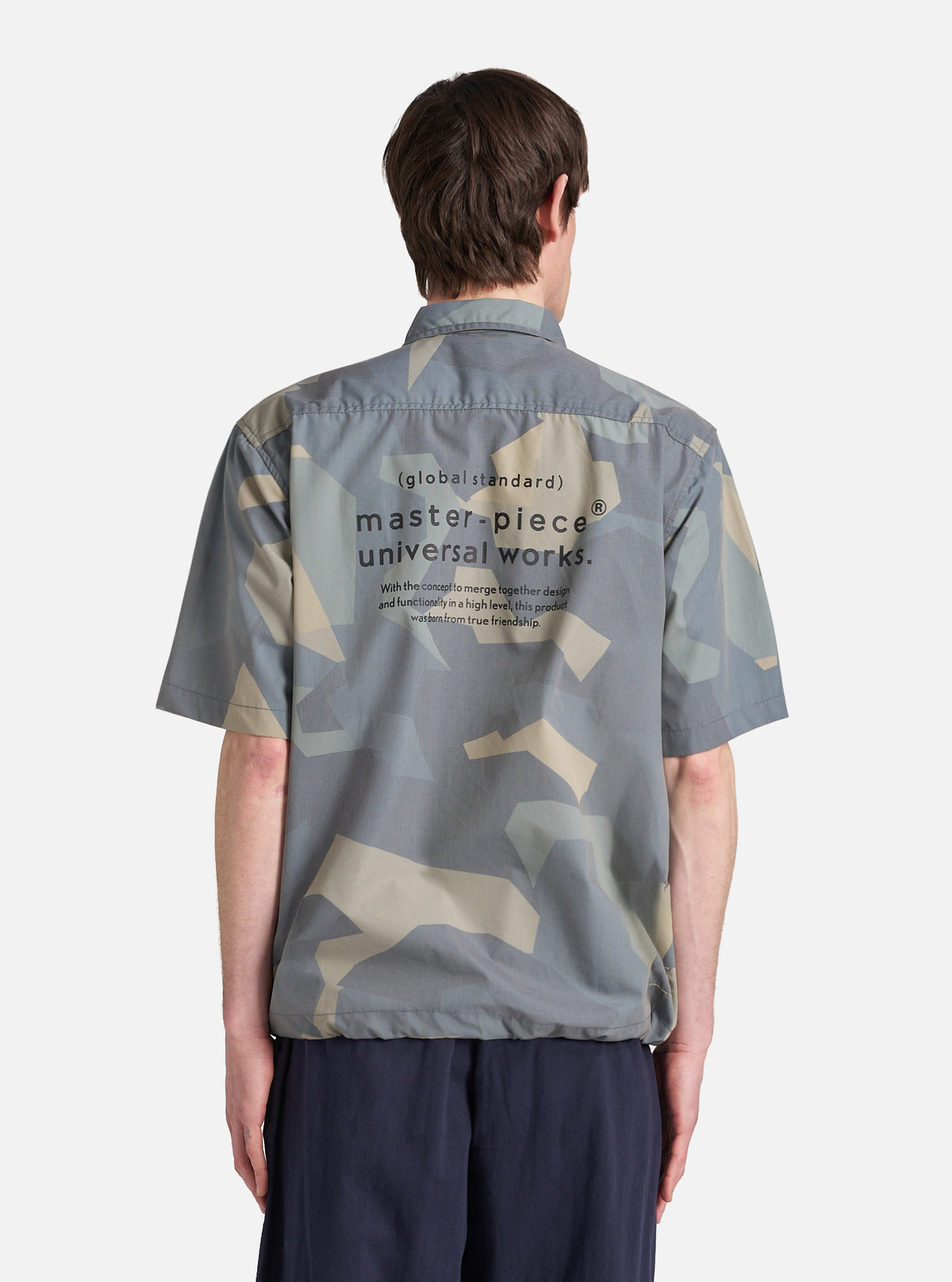 master-piece x Universal Works Blue Camo Printed Recycled Polytech Tech Overshirt
