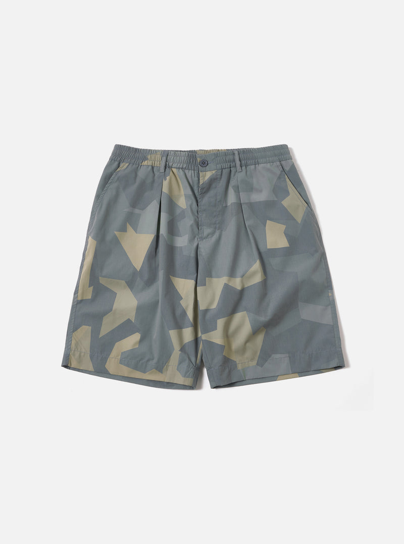 master-piece x Universal Works Blue Camo Recycled Polytech Pleated Track Short