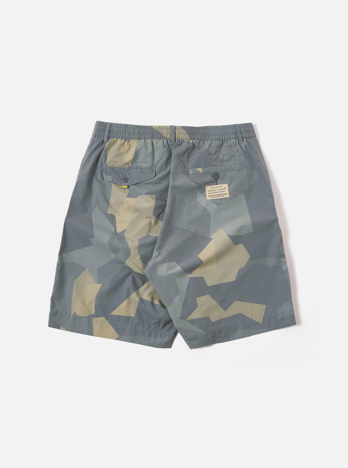 master-piece x Universal Works Blue Camo Recycled Polytech Pleated Track Short