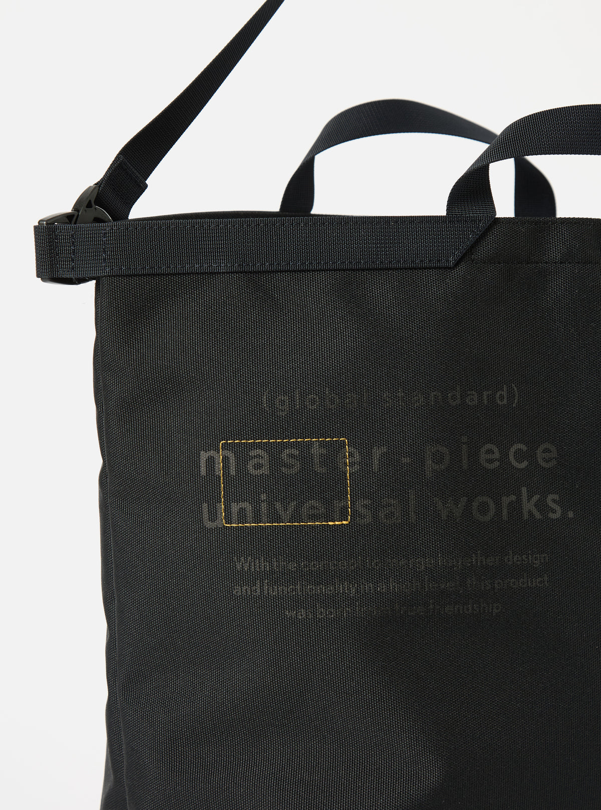 master-piece x Universal Works Black Recycled Tech Canvas Large Tote Bag