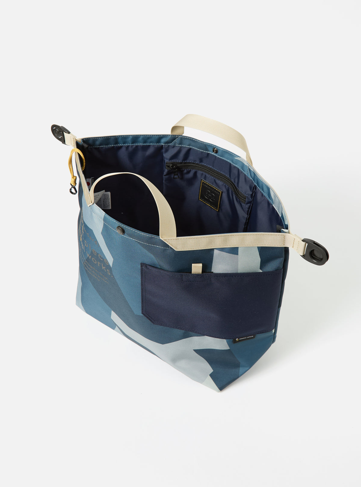 master-piece x Universal Works Blue Camo Recycled Tech Canvas Large Tote Bag