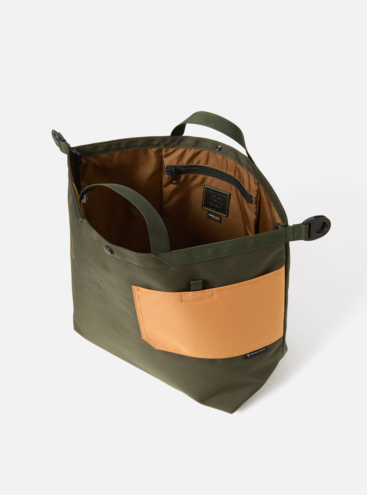 master-piece x Universal Works Olive Recycled Tech Canvas Large Tote Bag