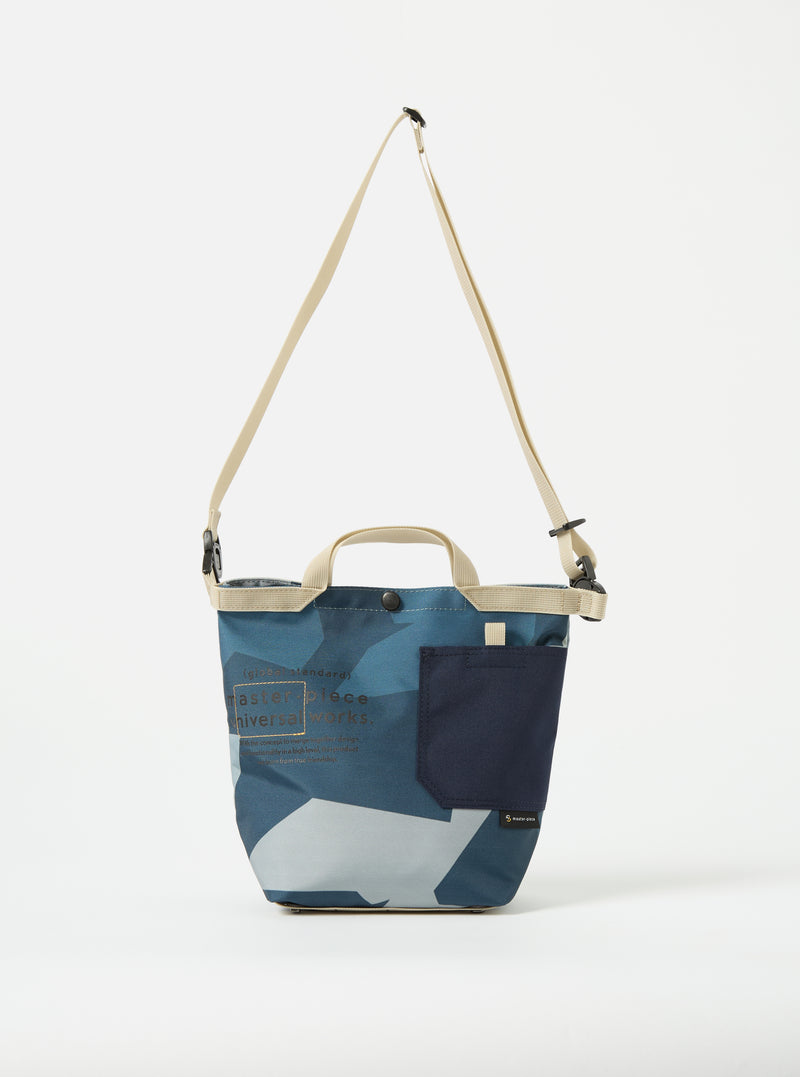 master-piece x Universal Works Blue Camo Recycled Tech Canvas Small Tote Bag