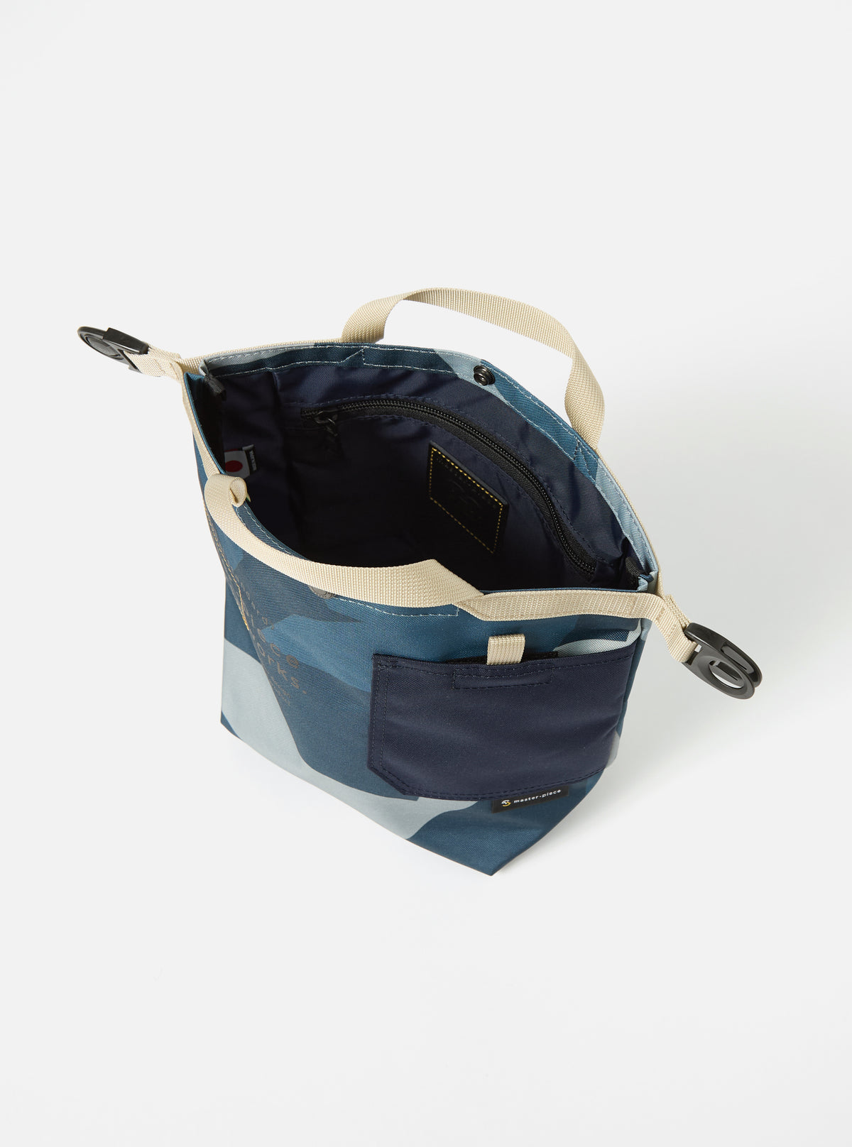 master-piece x Universal Works Blue Camo Recycled Tech Canvas Small Tote Bag
