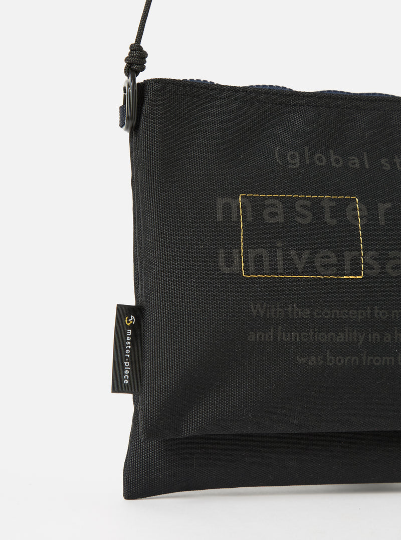 master-piece x Universal Works Black Recycled Tech Canvas Sacoche