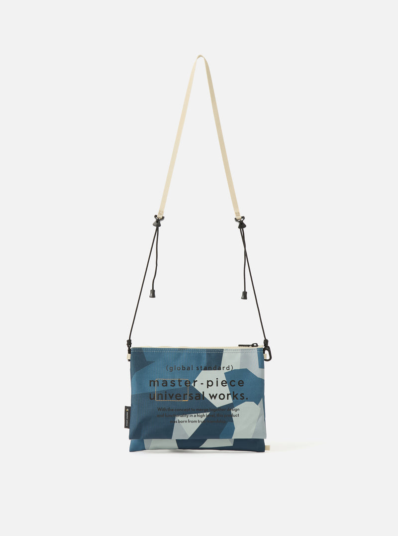 master-piece x Universal Works Blue Camo Recycled Tech Canvas Sacoche