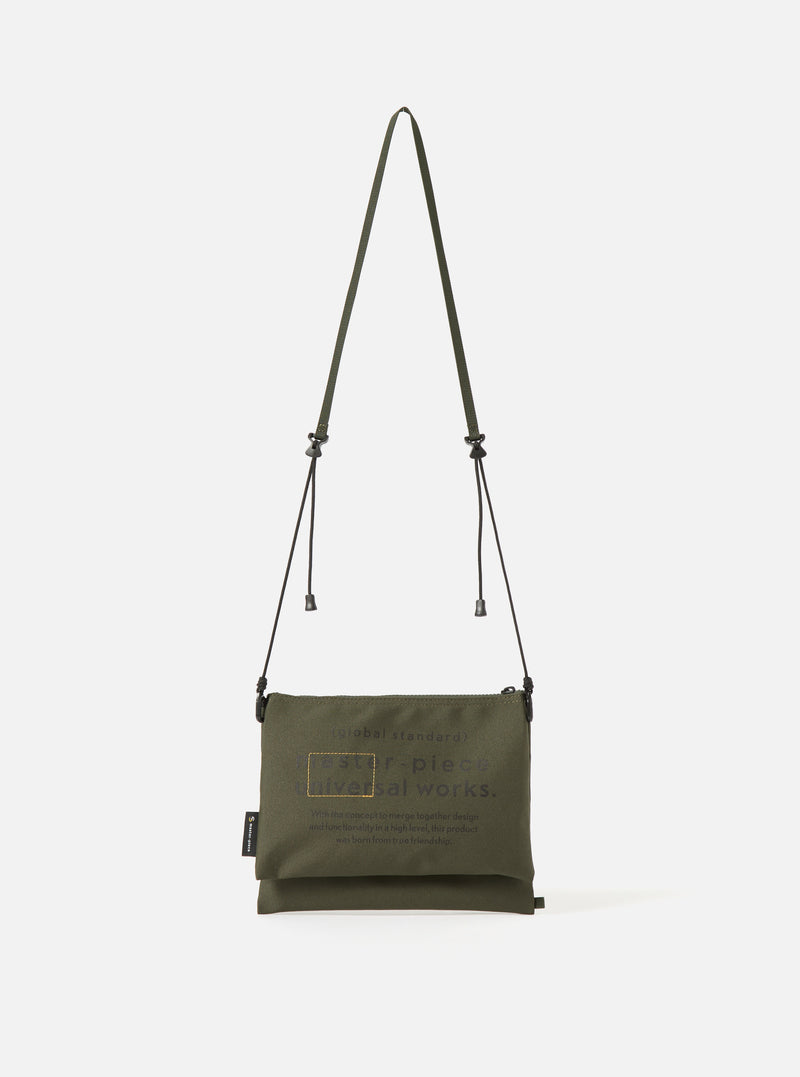 master-piece x Universal Works Olive Recycled Tech Canvas Sacoche