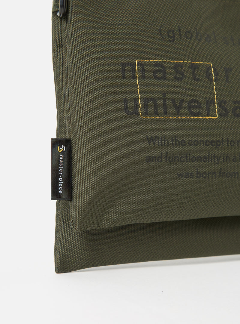 master-piece x Universal Works Olive Recycled Tech Canvas Sacoche
