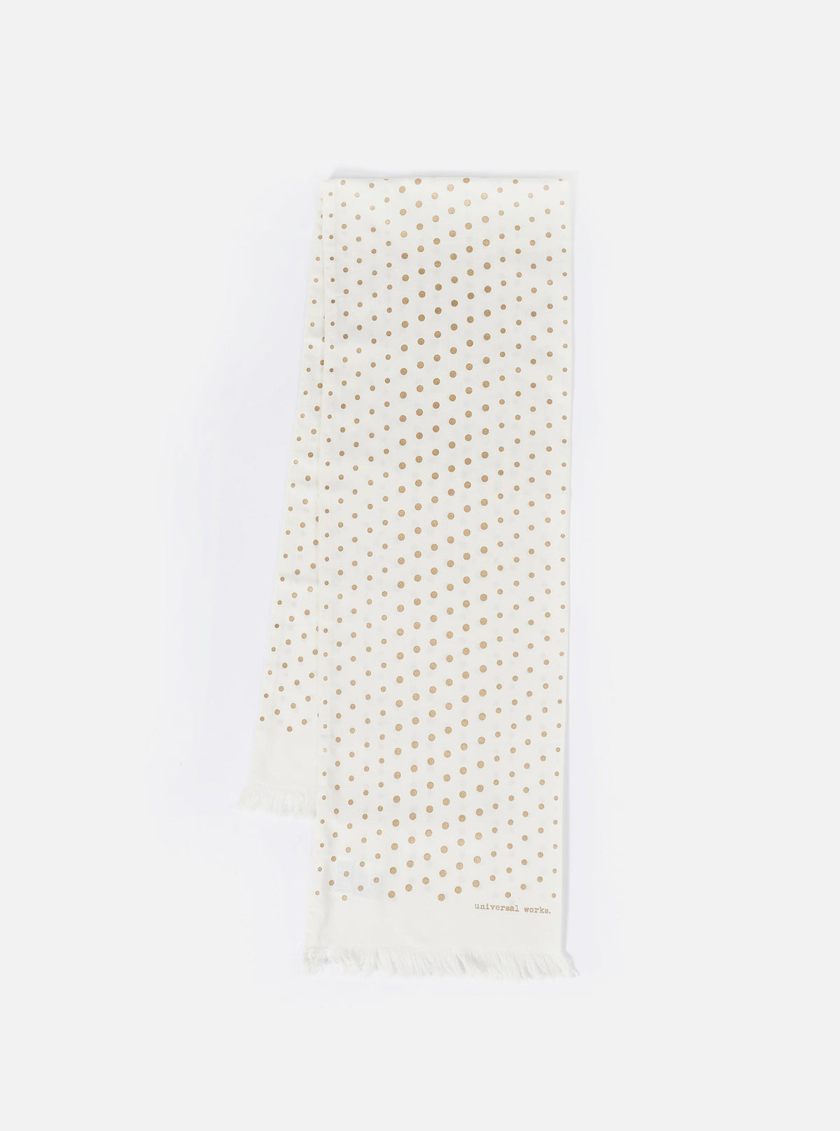Ecru/Gold Dot Print Short Scarf