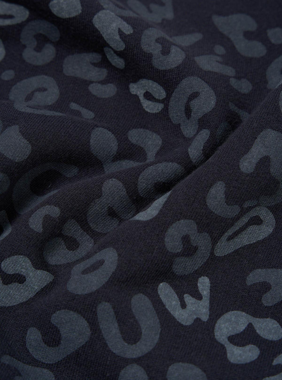 Navy Leopard Brush Back Loose Sweatshirt