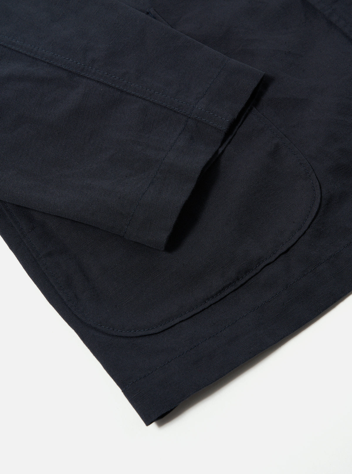 Navy Linen Slub Weave Three Button Jacket