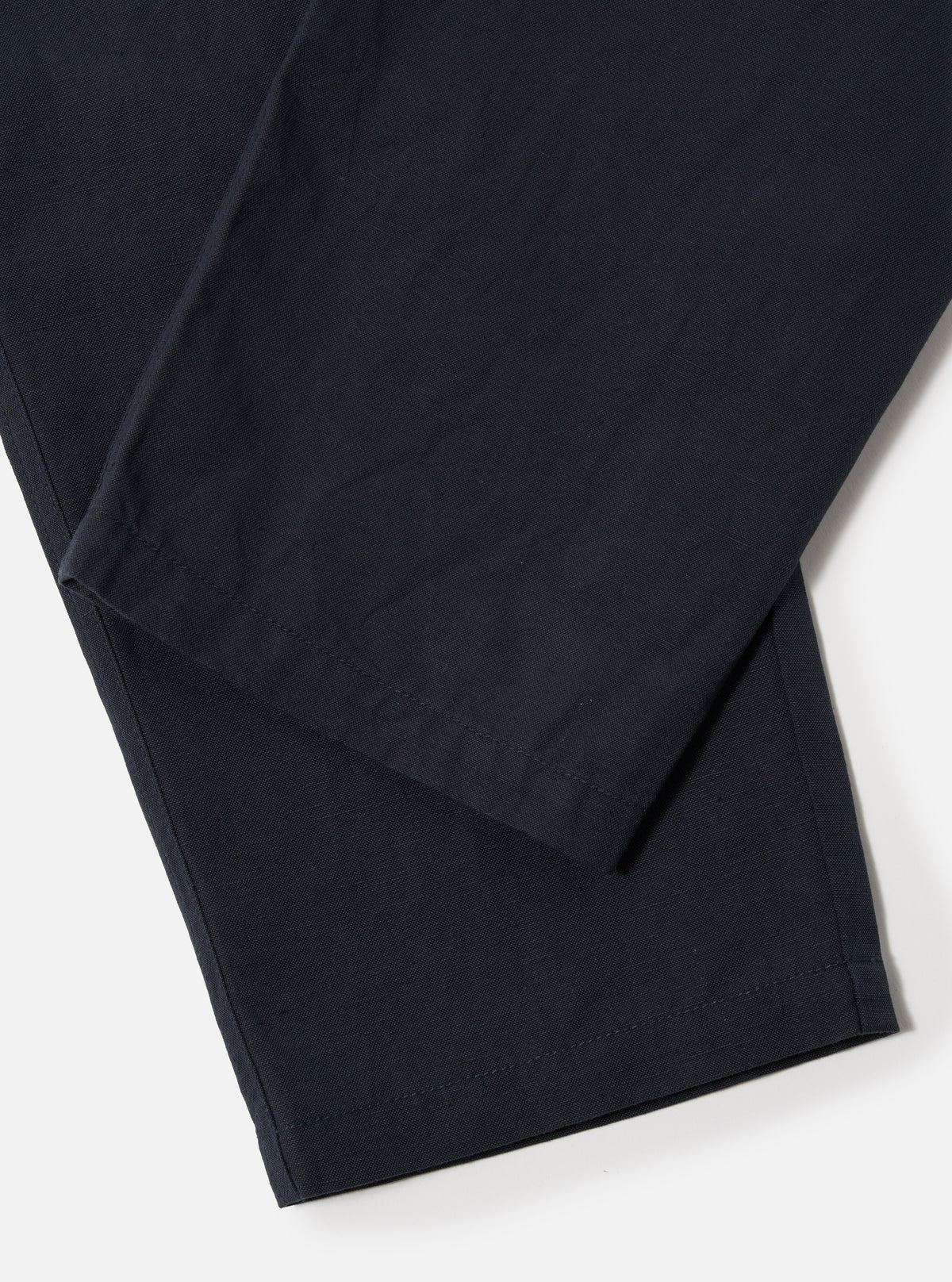 Navy Linen Slub Weave Hi Water Trouser