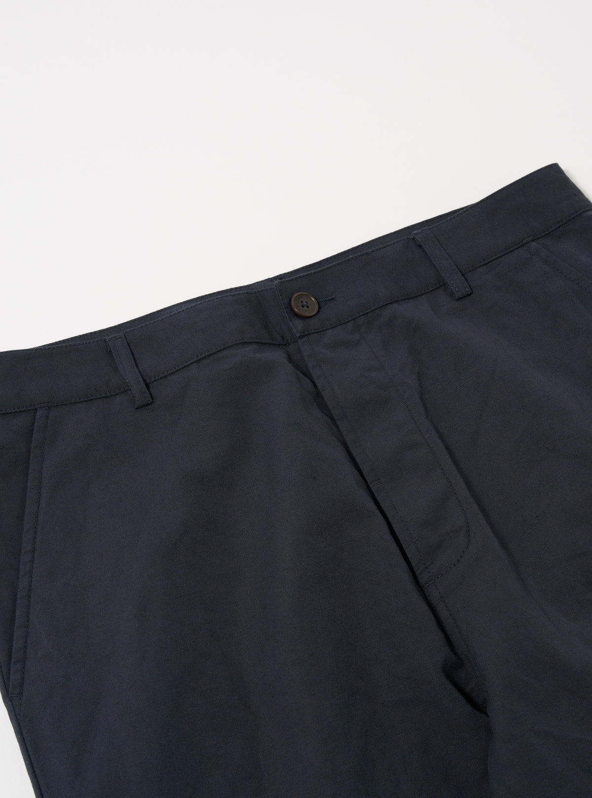 Navy Linen Slub Weave Military Chino