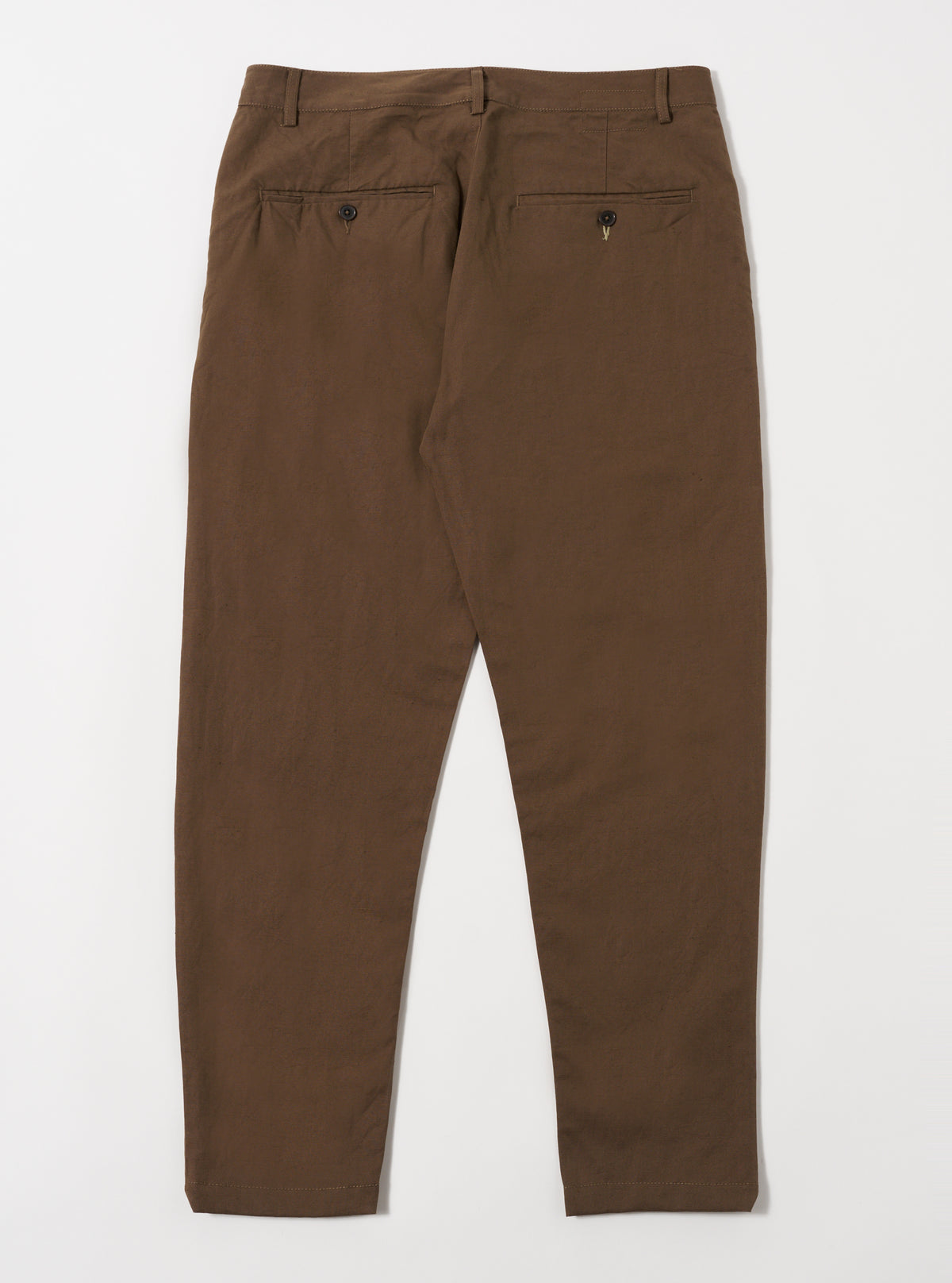 Khaki Linen Slub Weave Military Chino