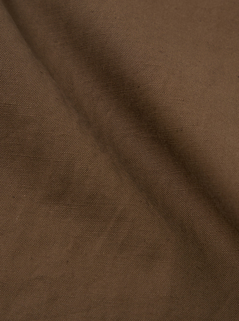 Khaki Linen Slub Weave Military Chino