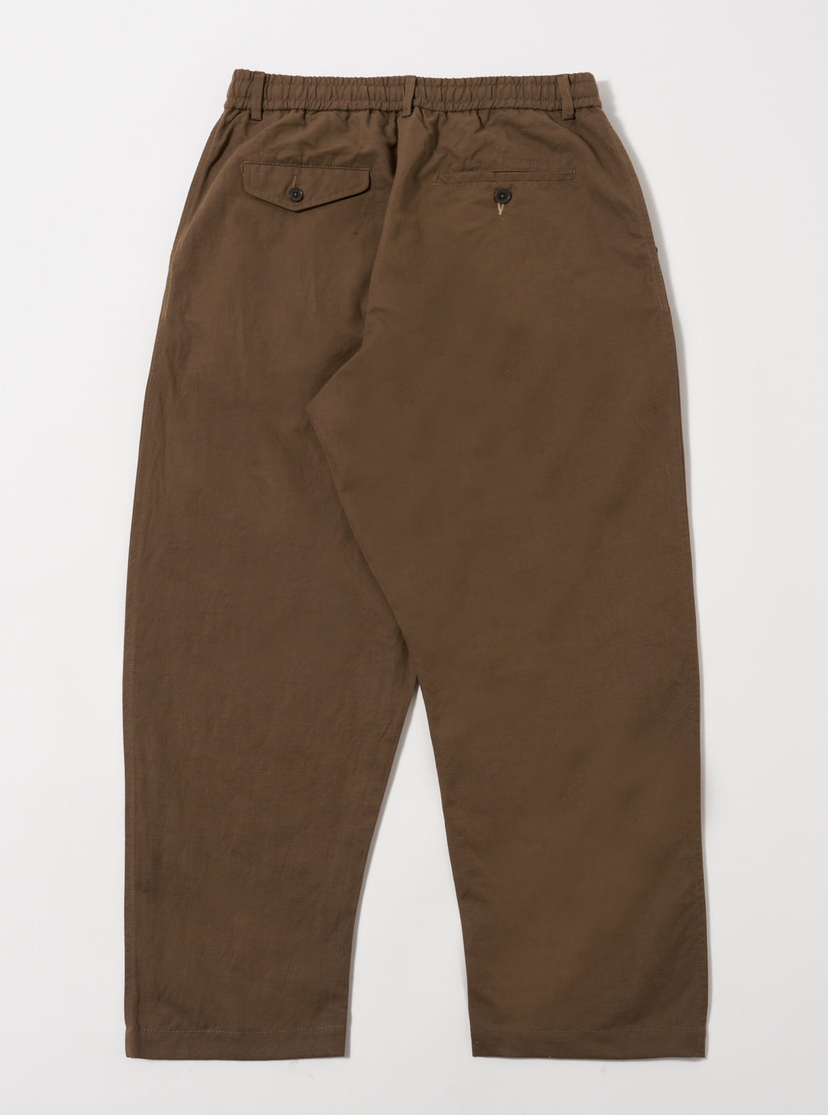 Khaki Linen Slub Weave Oxford Pant