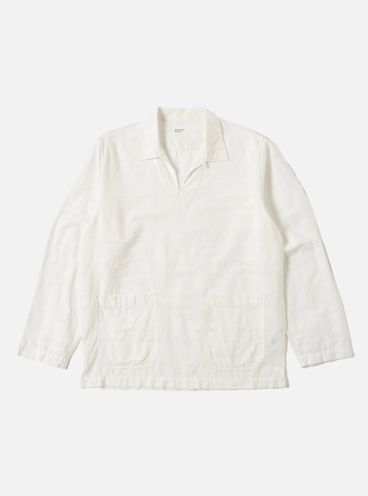 Ecru Deffe Self Stripe Smock Overshirt