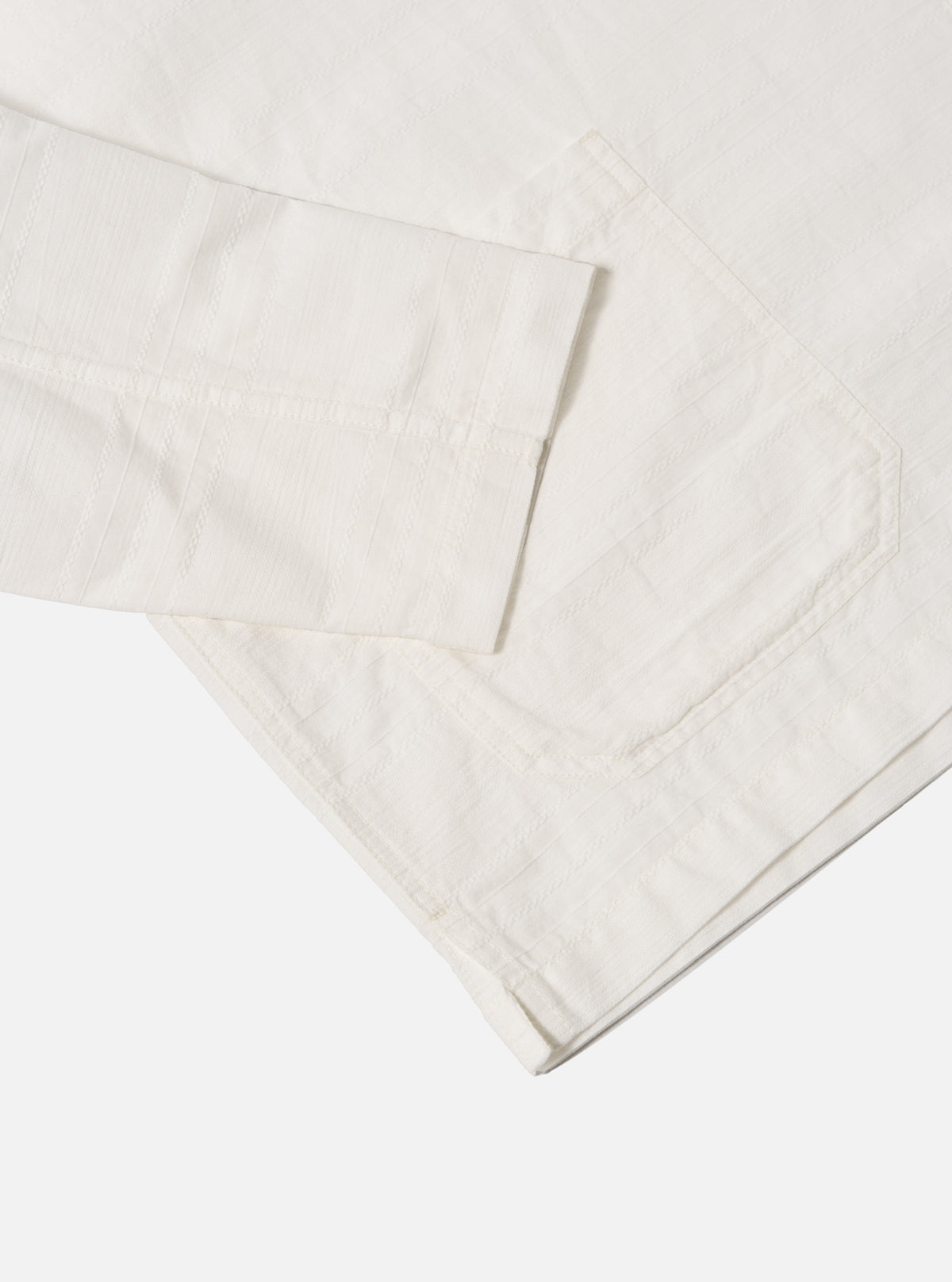 Ecru Deffe Self Stripe Smock Overshirt