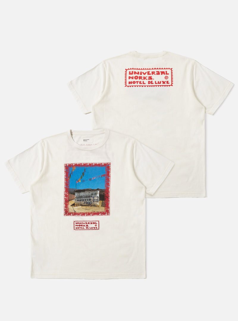 Ecru/Red Single Jersey Pickup Print Tee