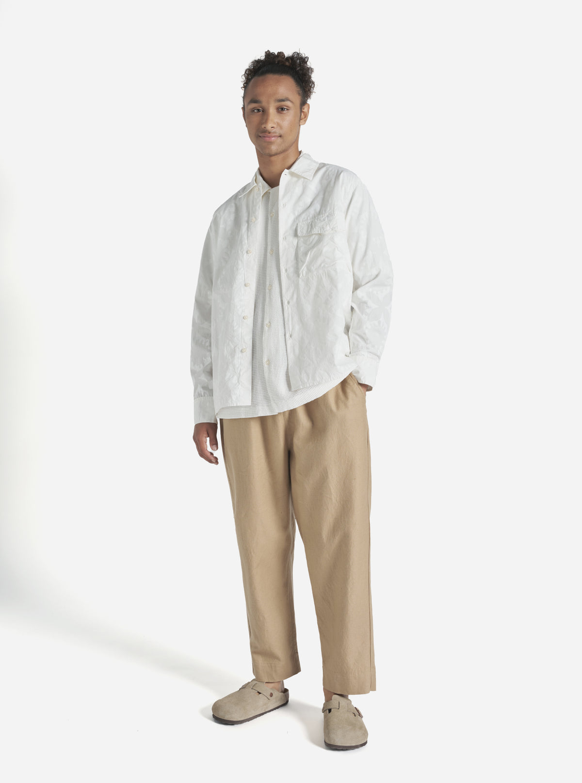 Ecru Sun Print Poplin Field Shirt