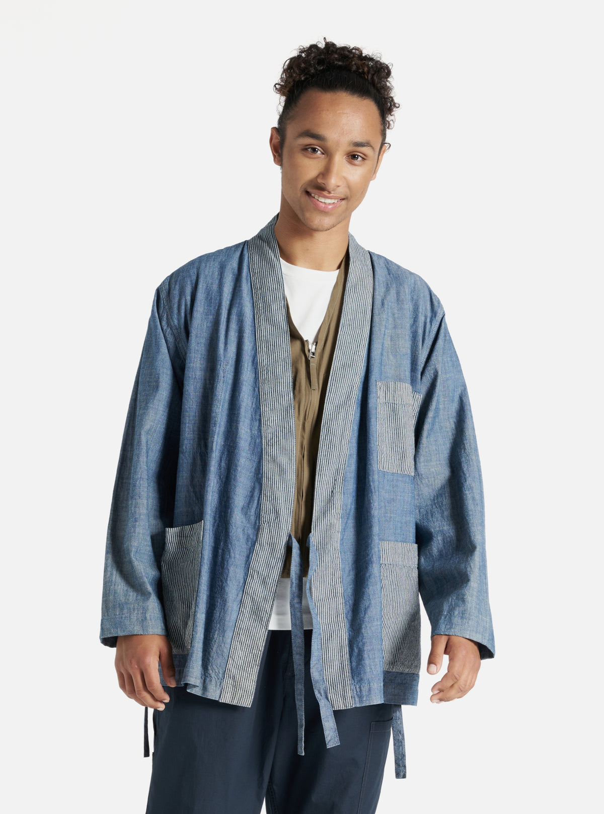 Indigo Chambray/Hickory Stripe Denim Patched Kyoto Work