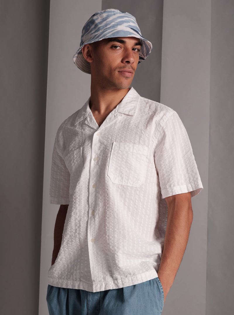 White Kos Self Stripe Sal Road Shirt