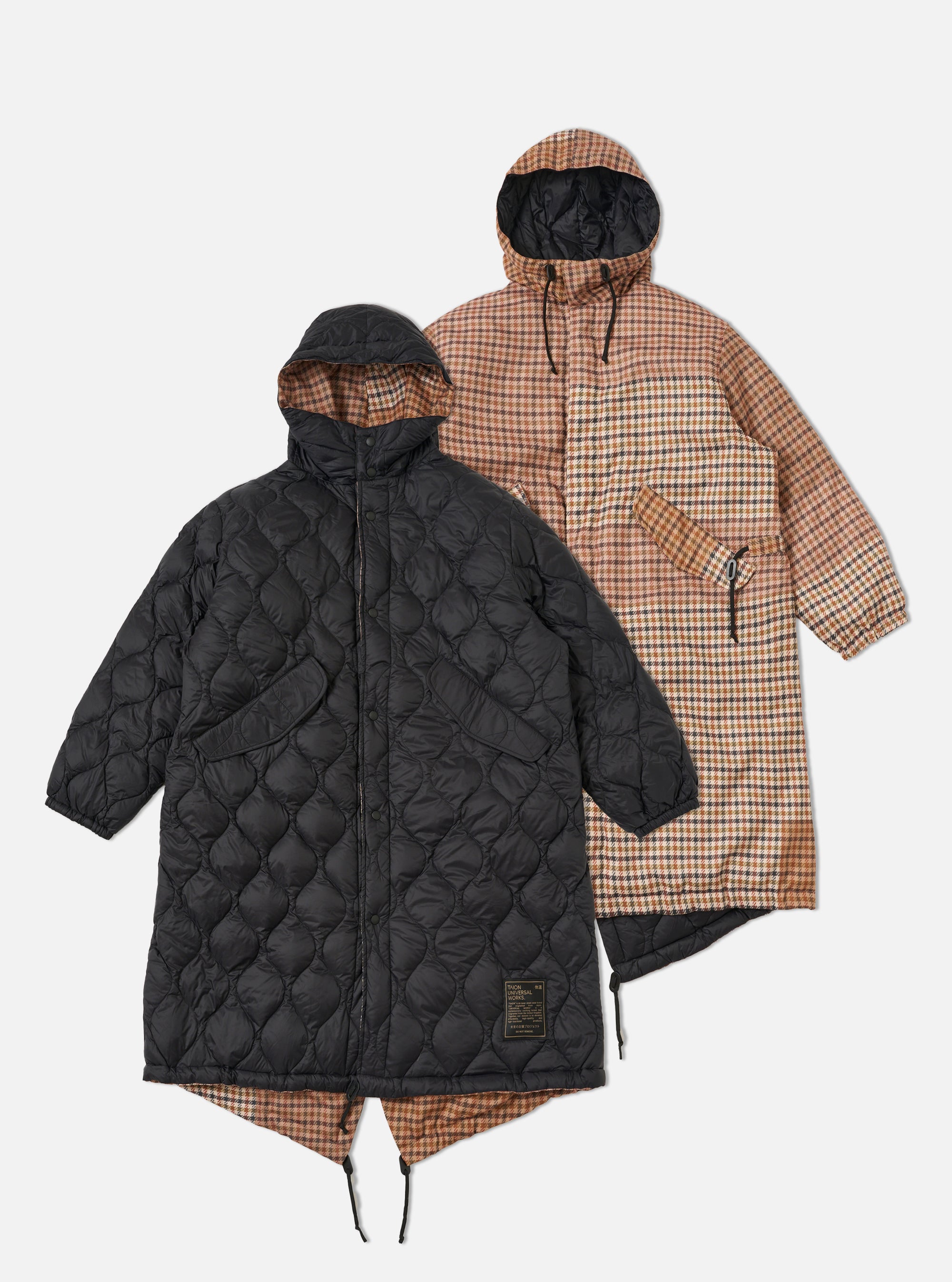 TAION x Universal Works Reversible Black Military Line Parka