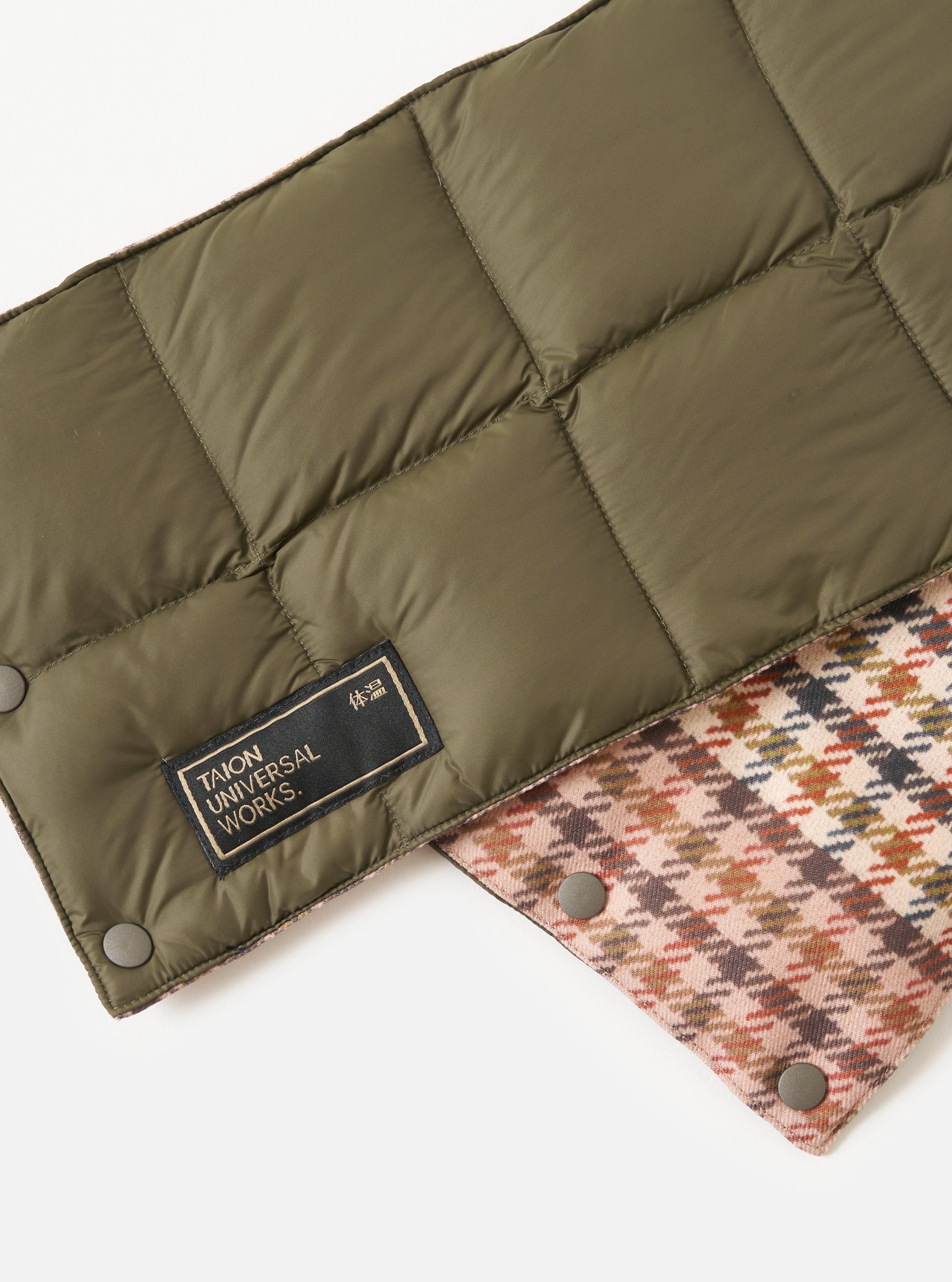TAION x Universal Works Reversible Dark Olive Military Line Neck Warmer