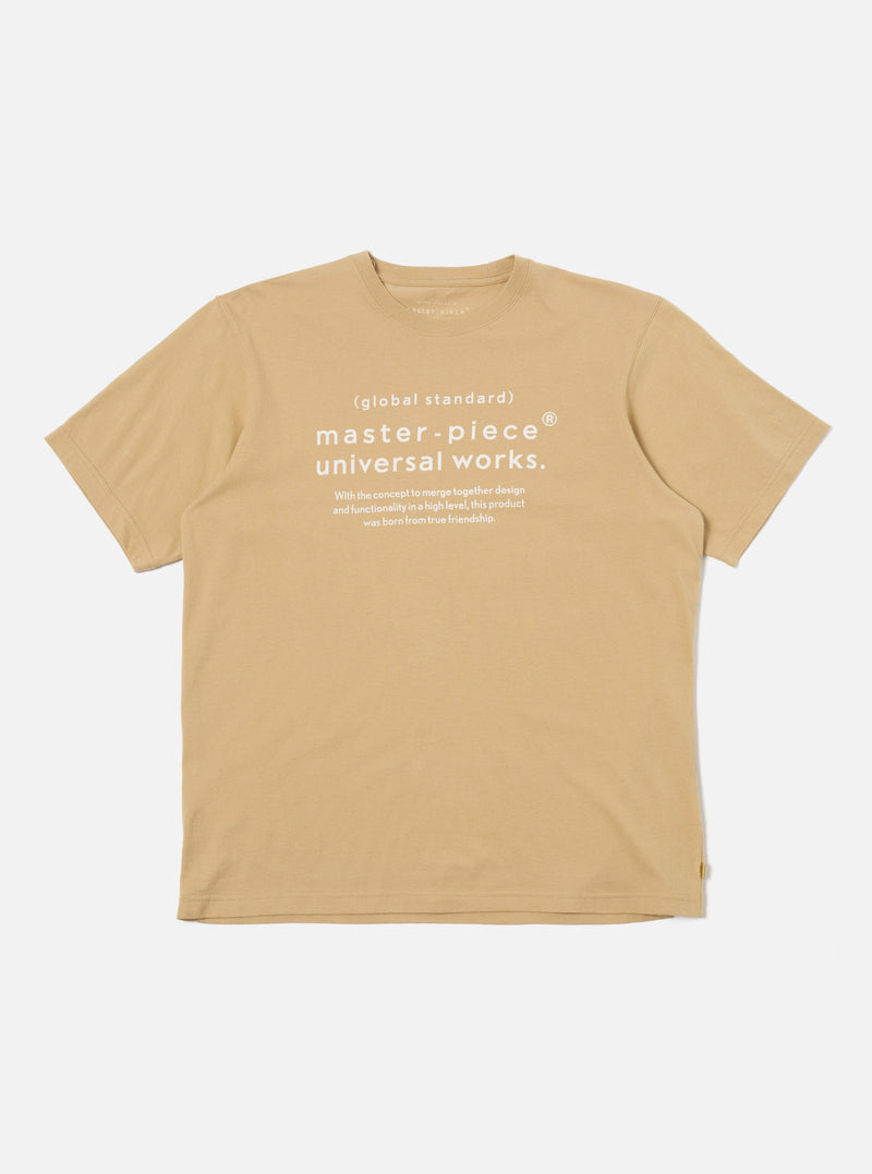 master-piece x Universal Works Dark Sand Single Jersey Print Tee