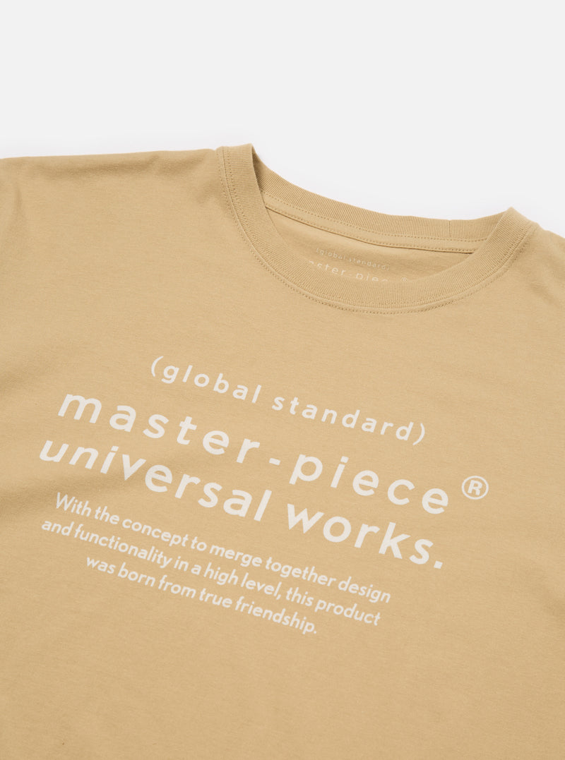 master-piece x Universal Works Dark Sand Single Jersey Print Tee