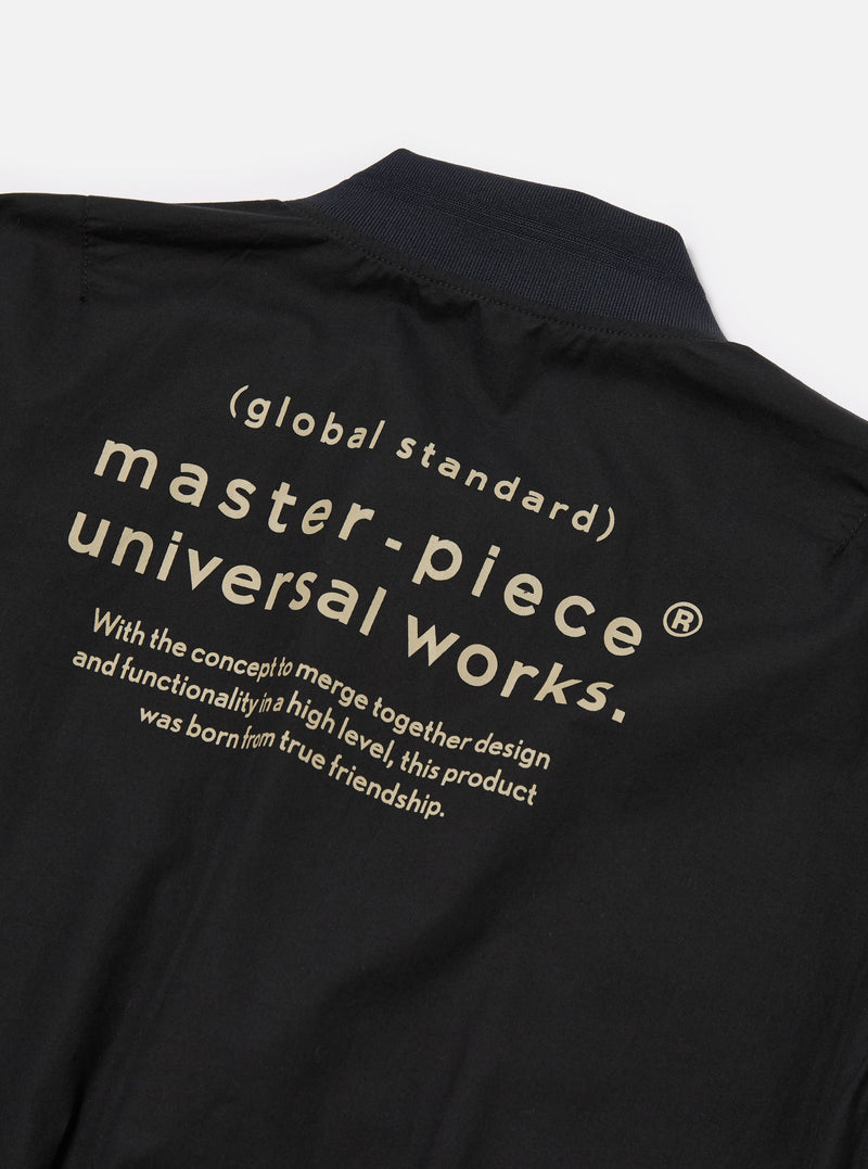 master-piece x Universal Works Black Broadcloth NS Bomber Jacket
