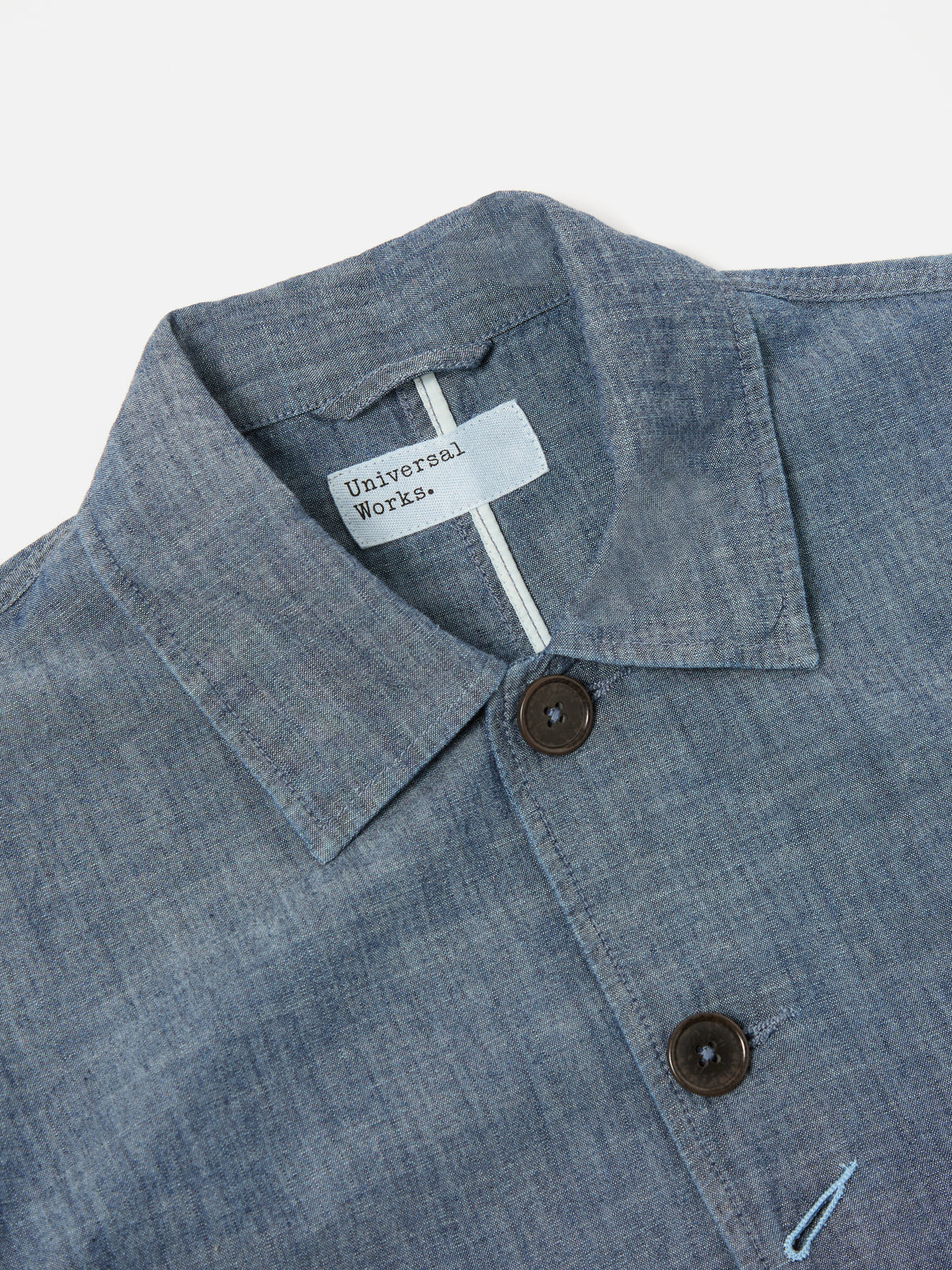 Indigo Chambray/Hickory Stripe Denim Patched Bakers Jacket