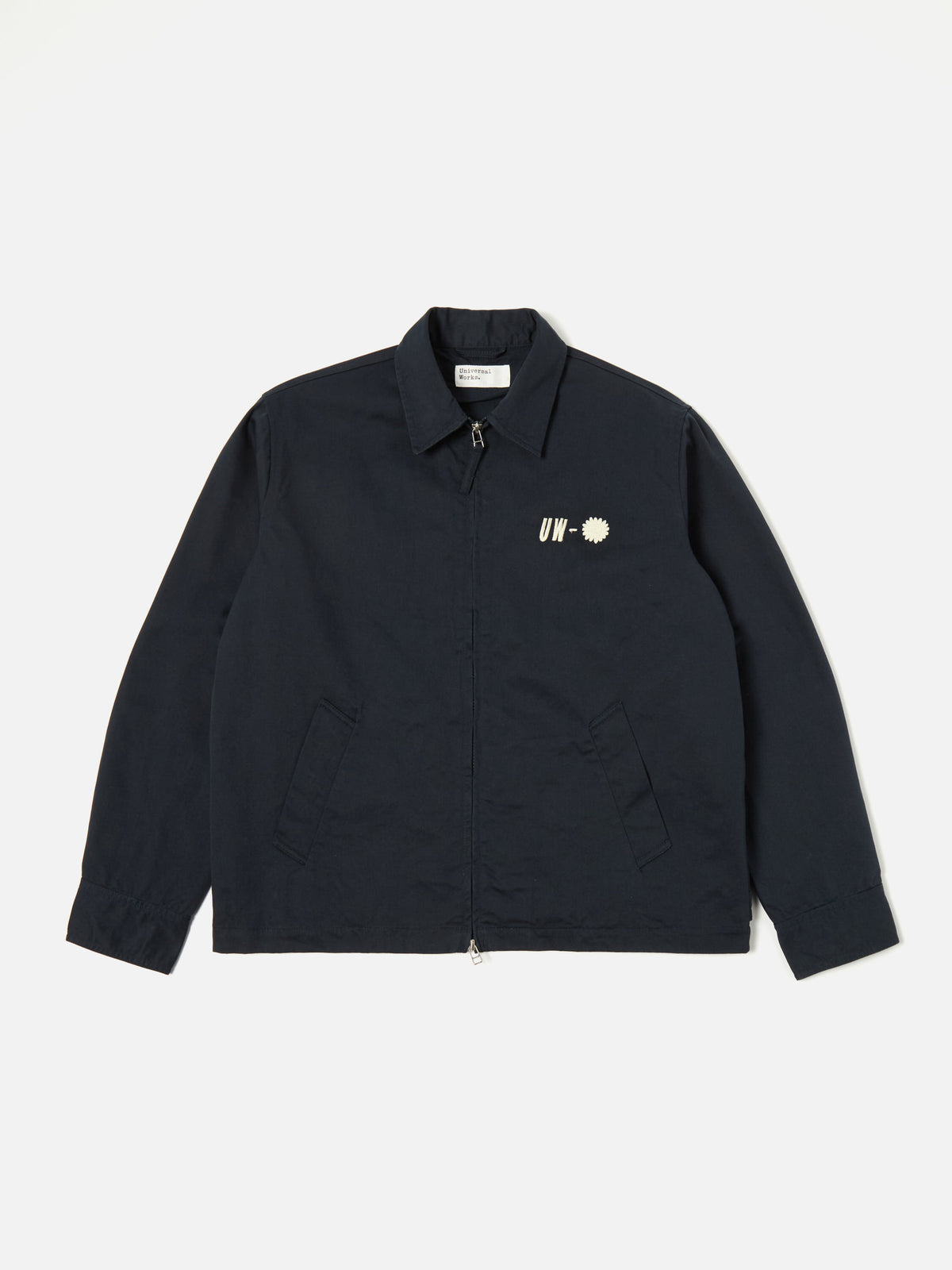 Navy Embroidered Twill Windcheater