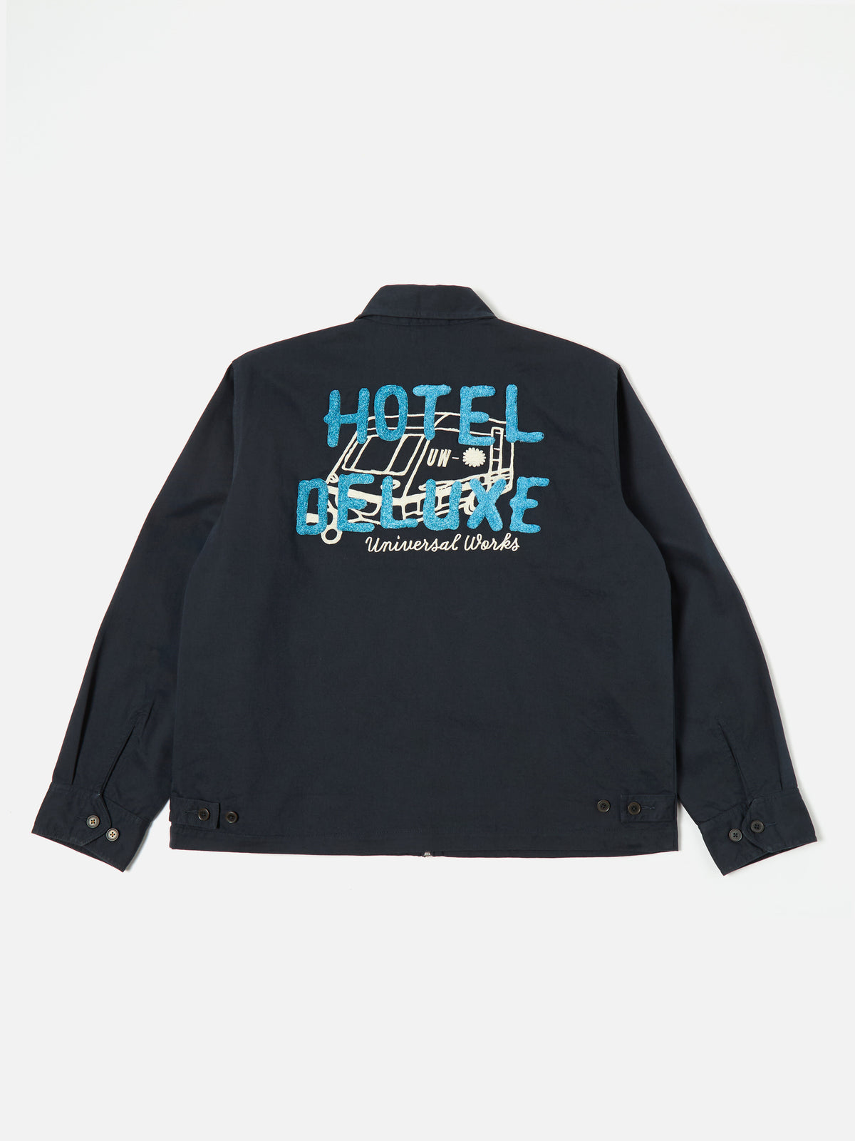 Navy Embroidered Twill Windcheater