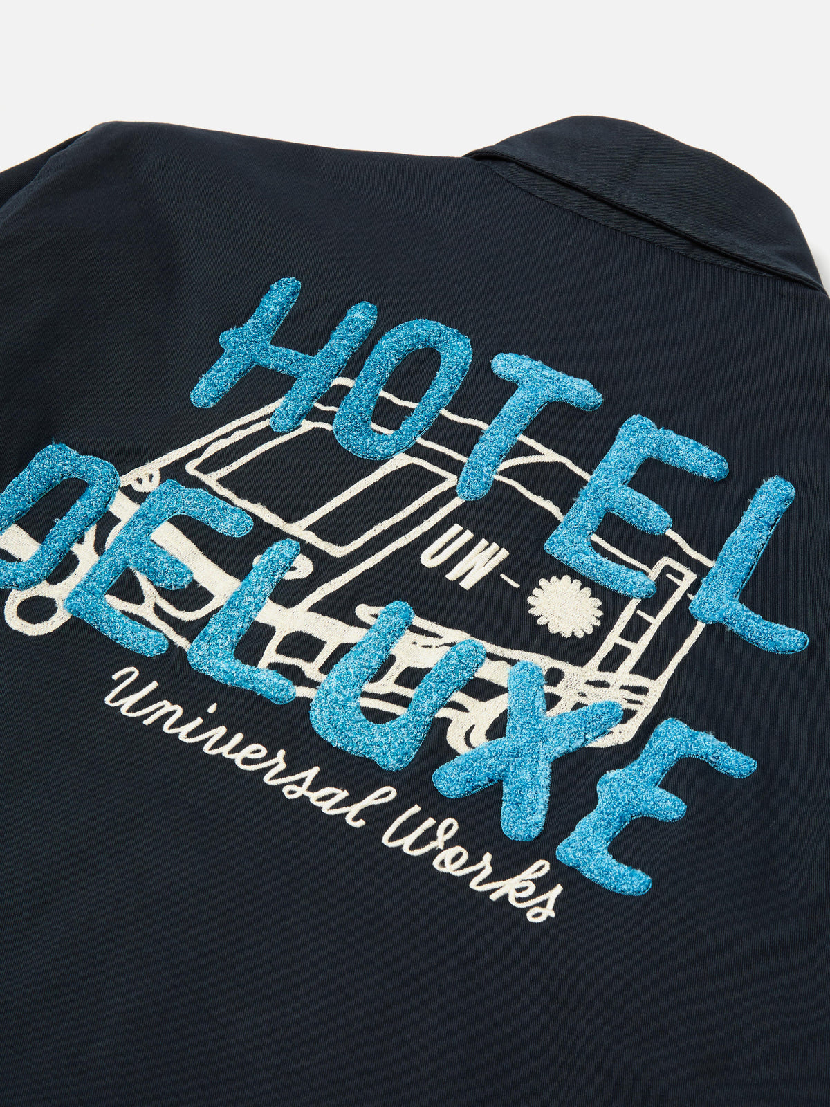 Navy Embroidered Twill Windcheater