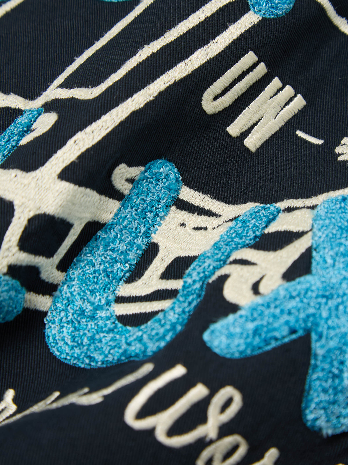 Navy Embroidered Twill Windcheater