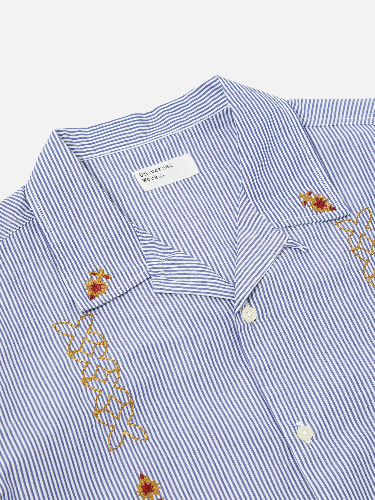 Blue Embroidered Classic Stripe Road Shirt