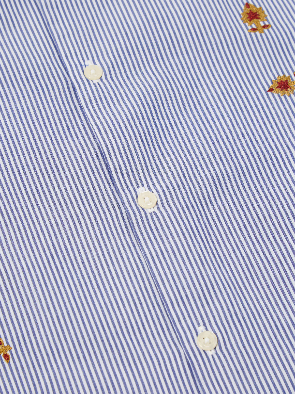 Blue Embroidered Classic Stripe Road Shirt