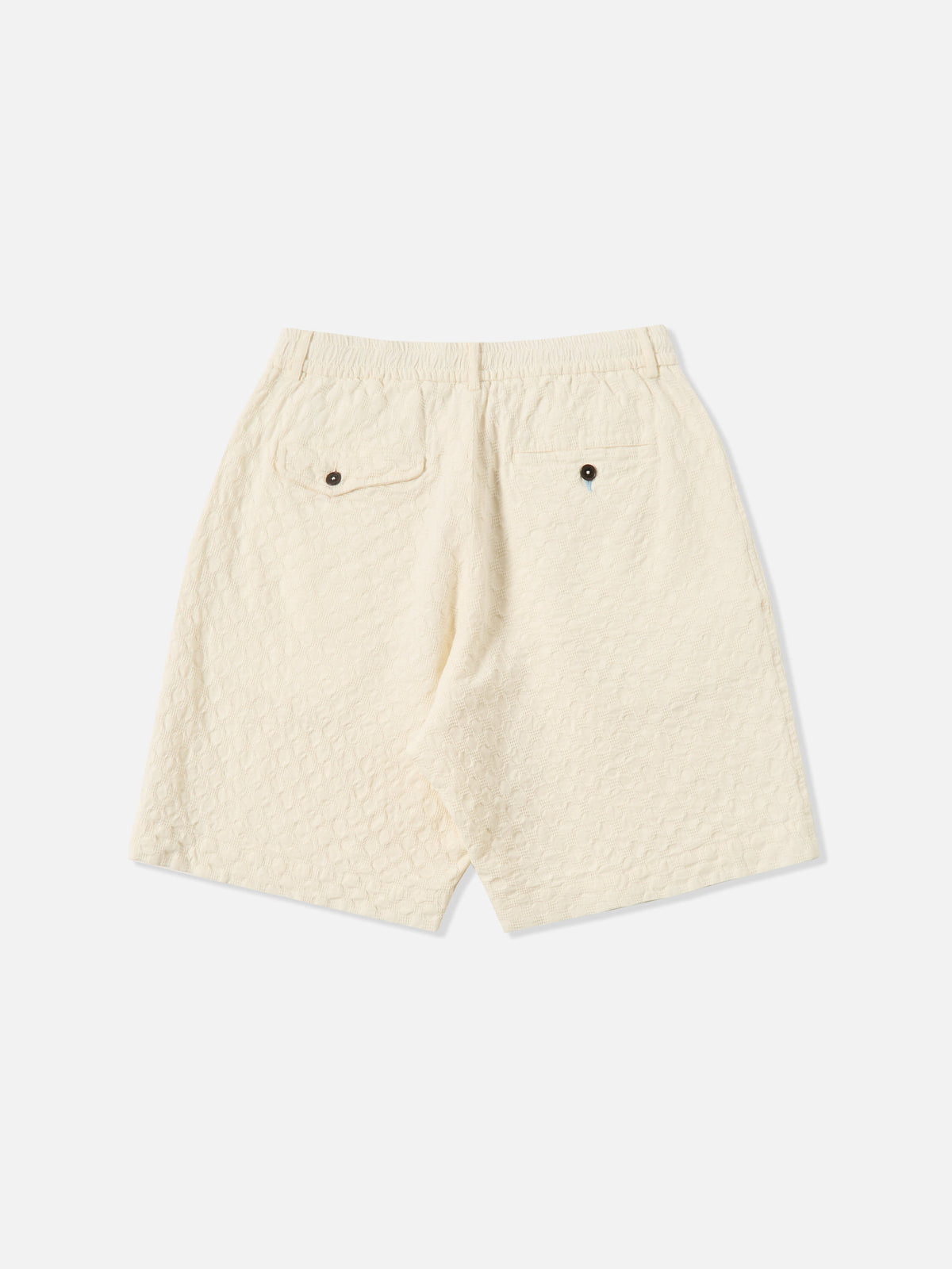 Ecru Dot Waffle Pleated Track Short