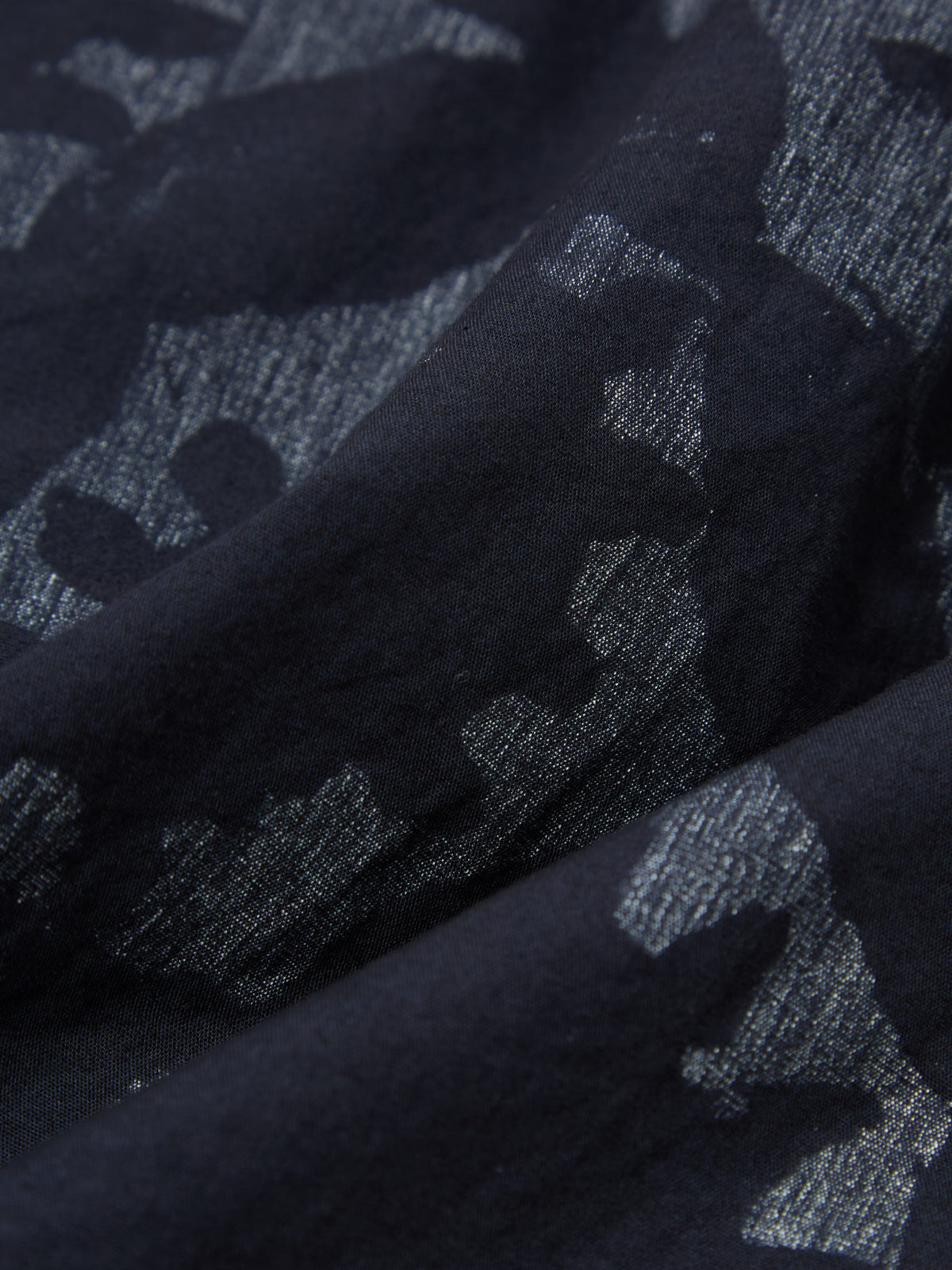Navy Over Dyed Sun Print Pleated Track Short