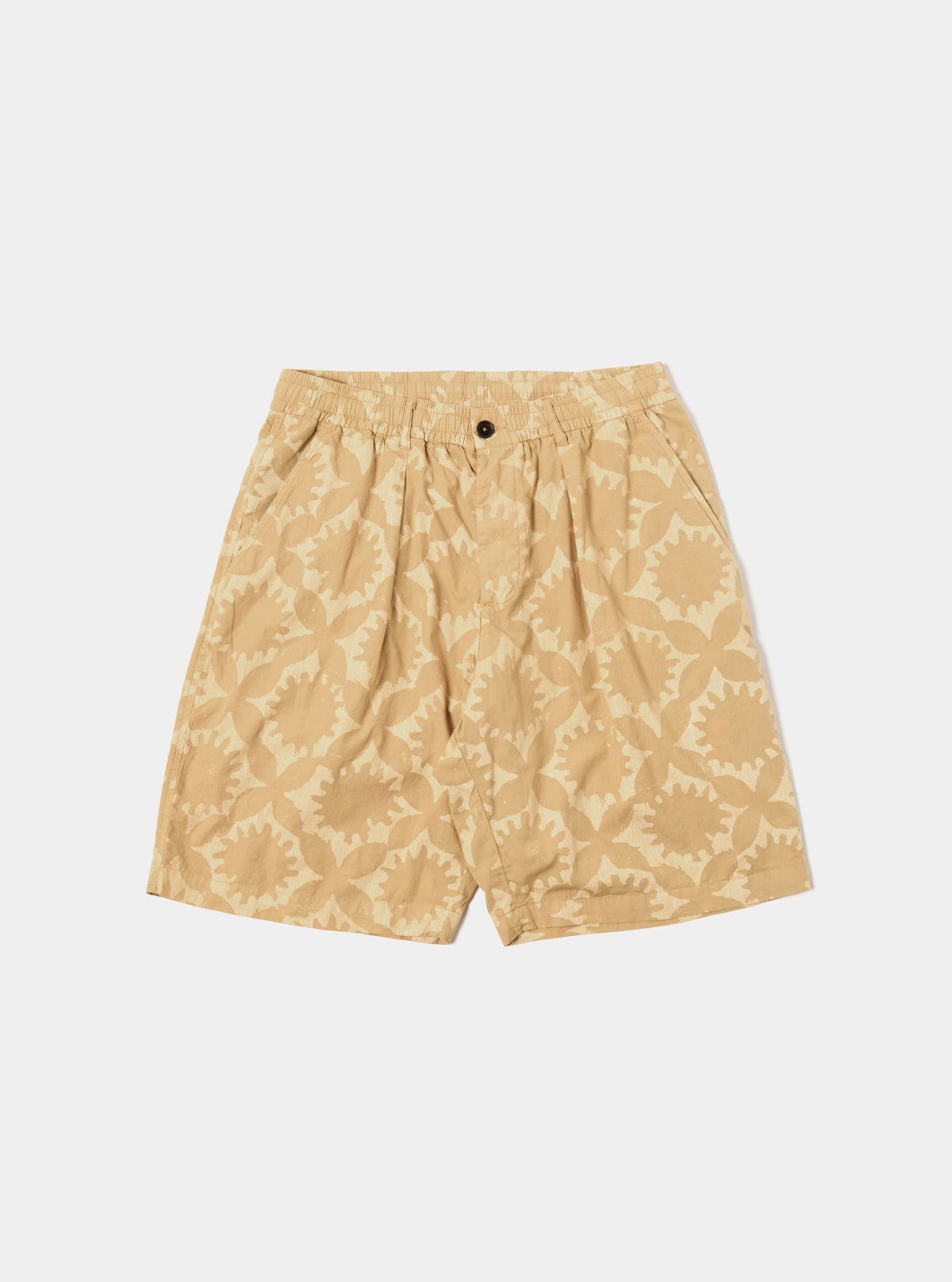Sand Over Dyed Sun Print Pleated Track Short
