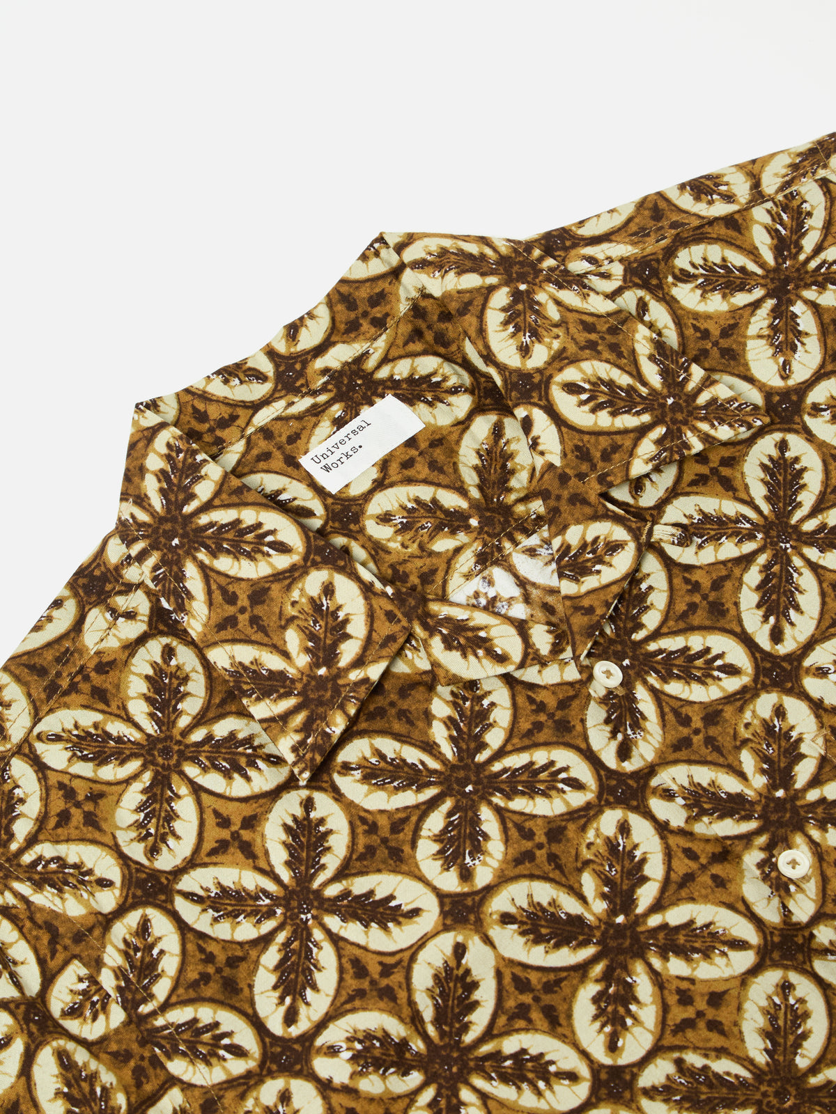 Brown Lobby Print Camp Shirt