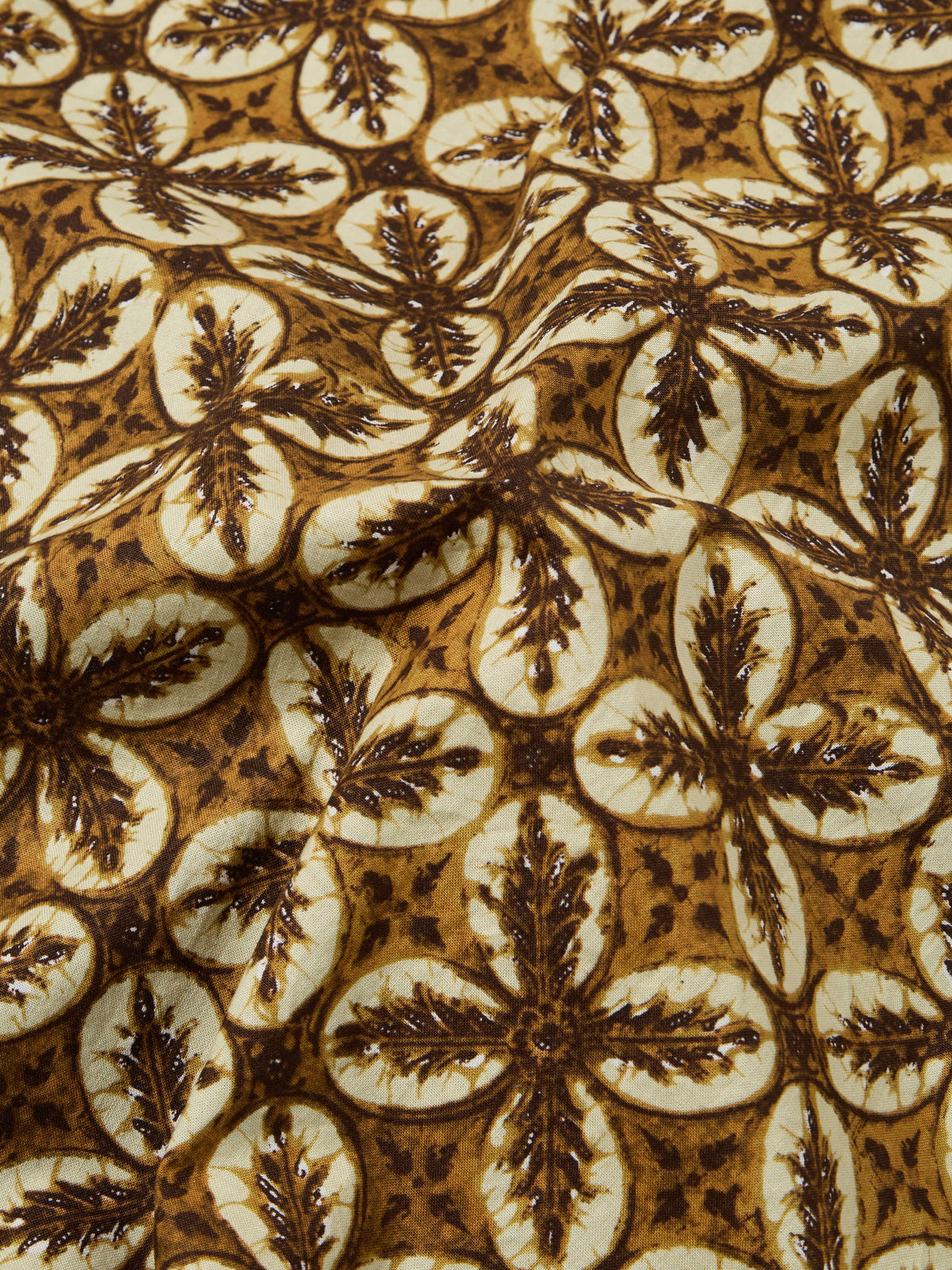 Brown Lobby Print Camp Shirt