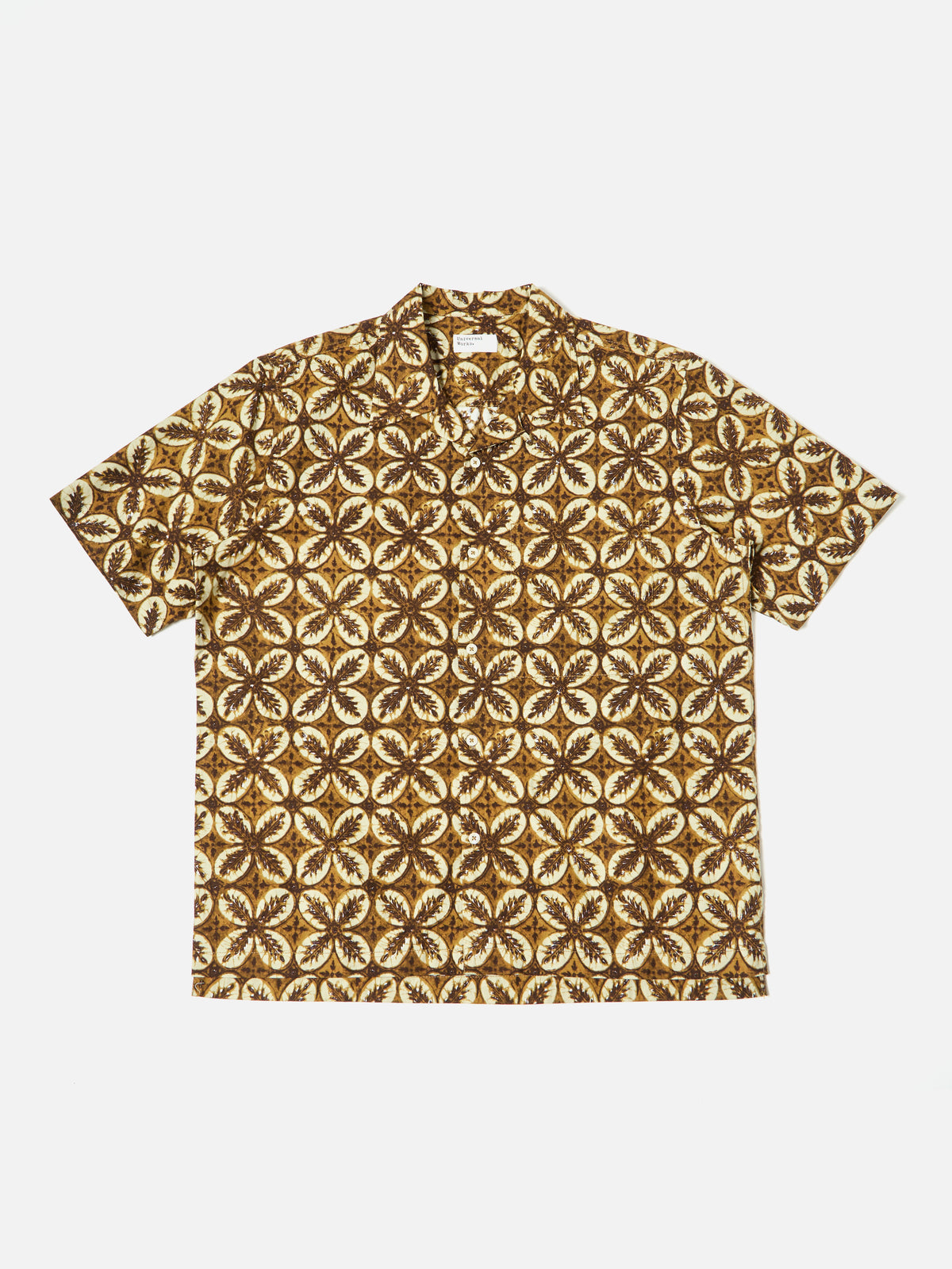 Brown Lobby Print Camp Shirt