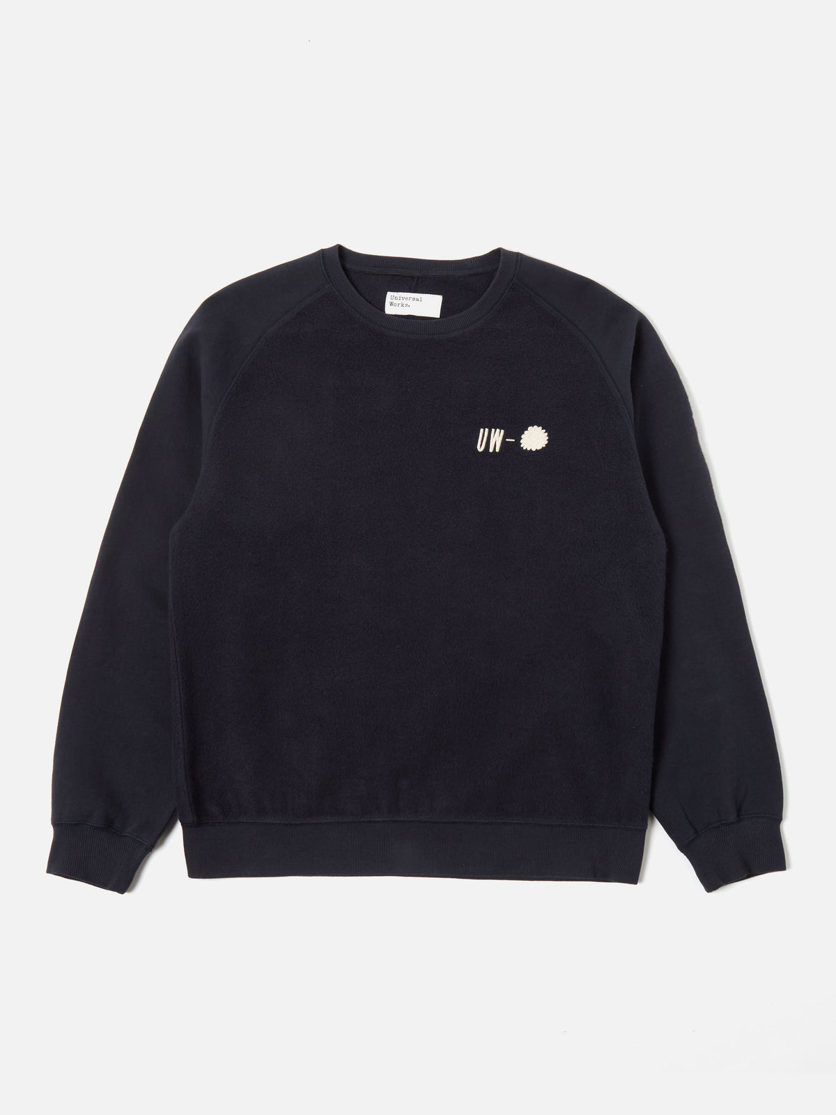 Navy Hotel Deluxe' Embroidered Brush Back Crew Sweat