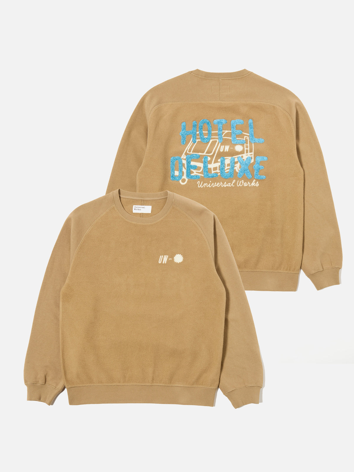 Sand Hotel Deluxe' Embroidered Brush Back Crew Sweat
